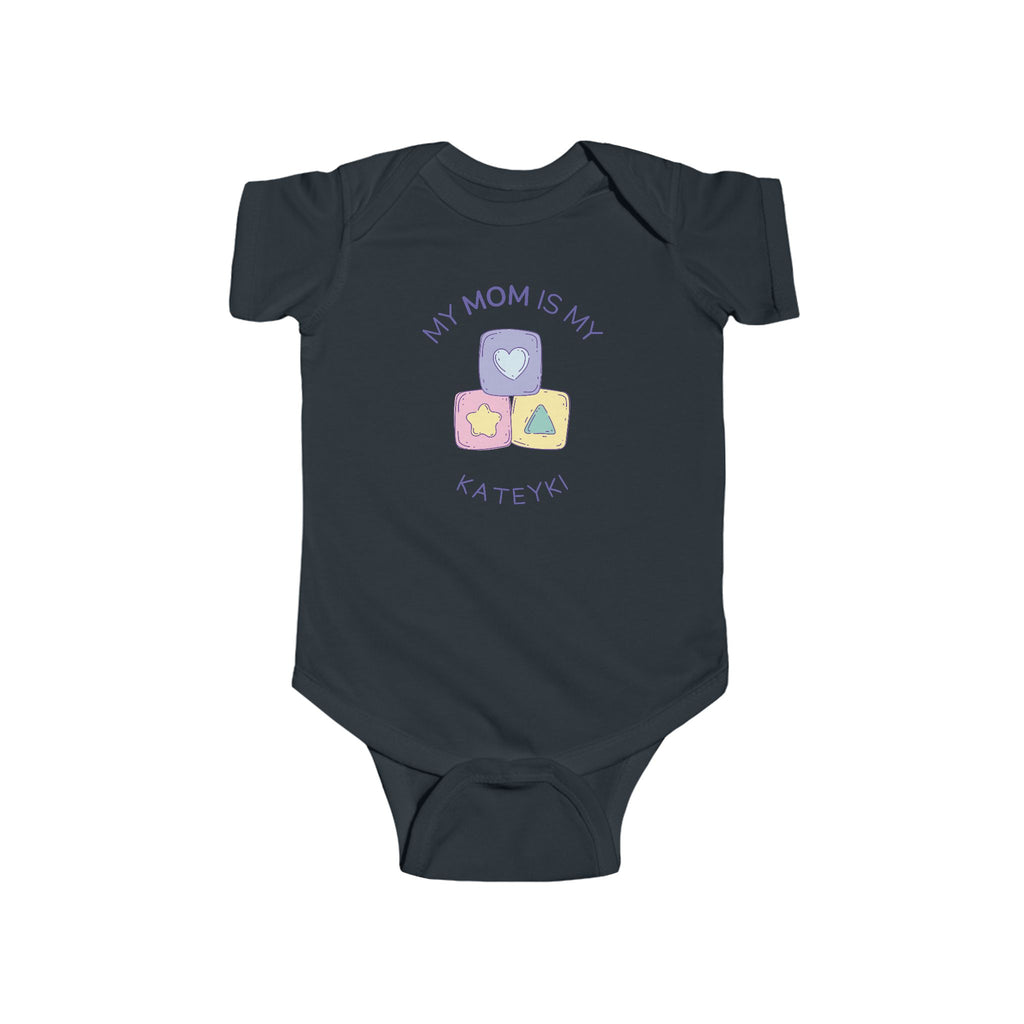 My Mom is My Kateyki Play Blocks Baby Onesie Black