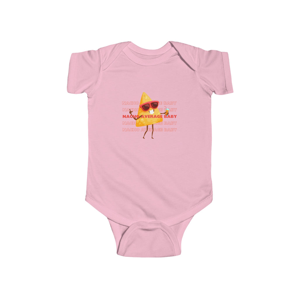 Nacho Average Baby Onesie Pink