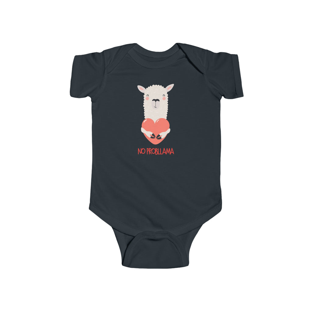 No Probllama Baby Onesie Black