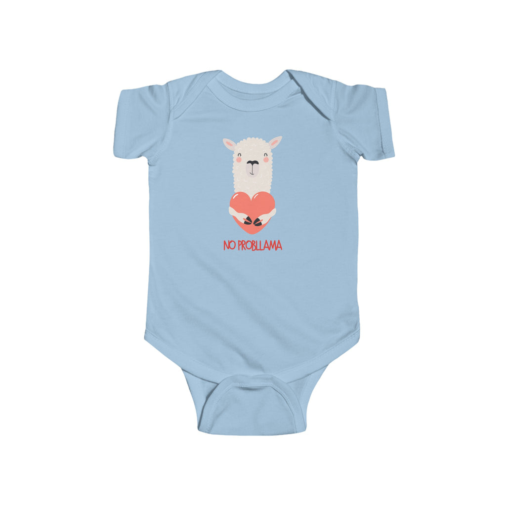 No Probllama Baby Onesie Blue