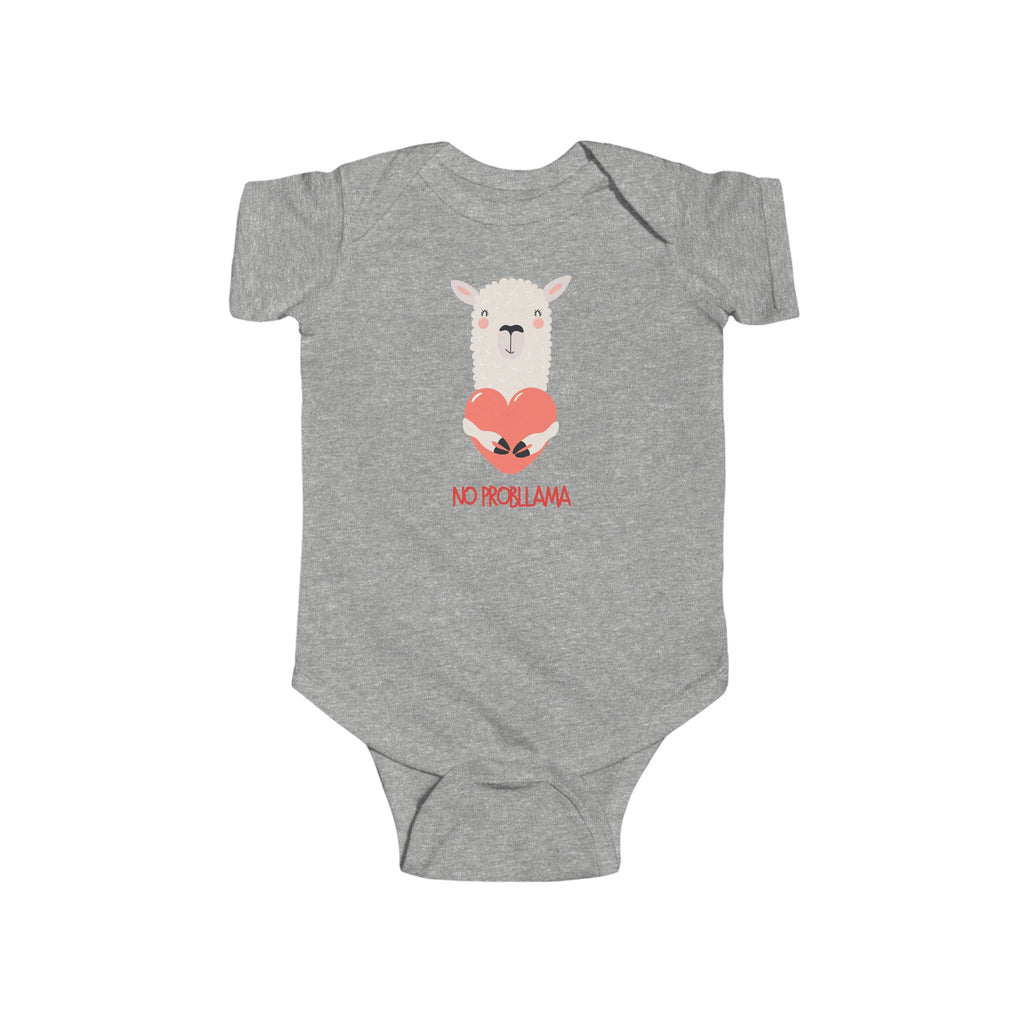 No Probllama Baby Onesie Gray