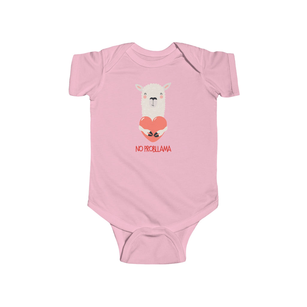 No Probllama Baby Onesie Pink