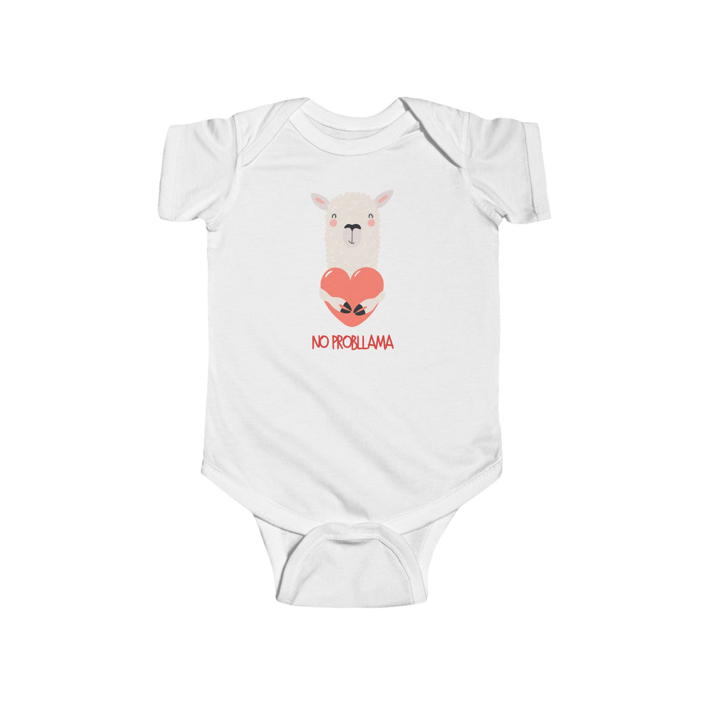 No Probllama Baby Onesie White