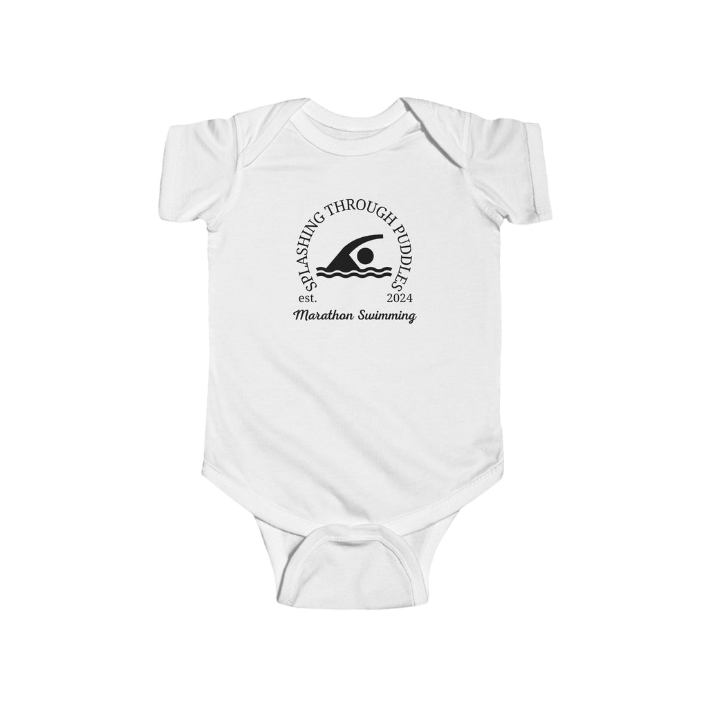 Olympics Marathon Swimming Baby Onesie White