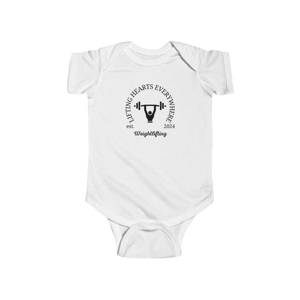 Olympics Weightlifting Baby Onesie White