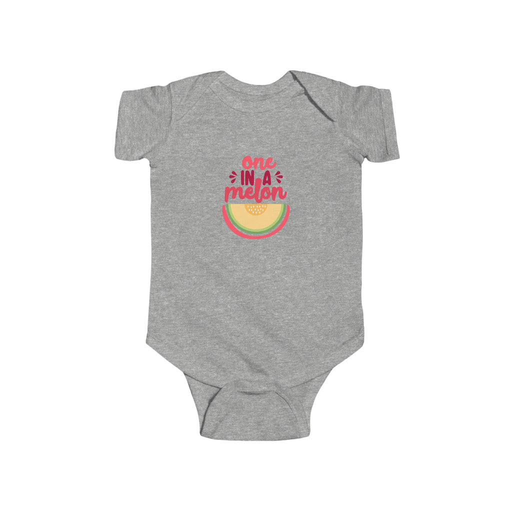 One in a Melon Baby Onesie Gray