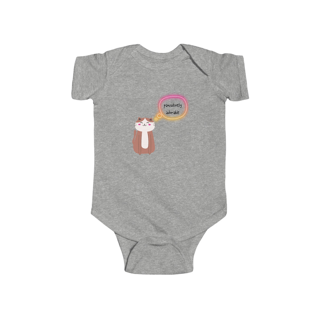 Pawsitively Adorable Cat Baby Onesie Gray