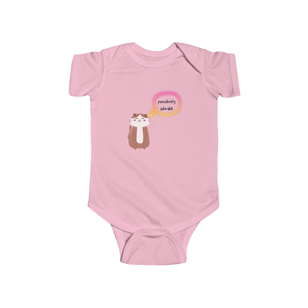 Pawsitively Adorable Cat Baby Onesie Pink