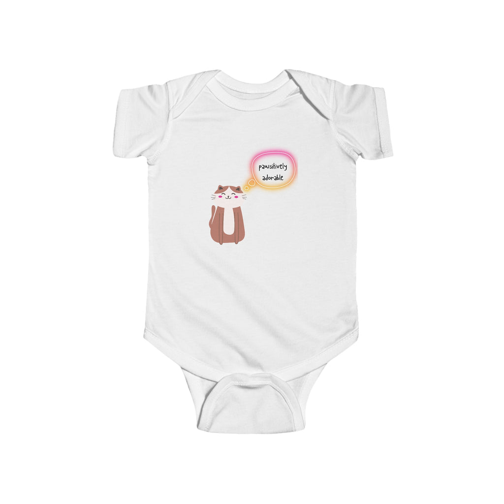 Pawsitively Adorable Cat Baby Onesie White