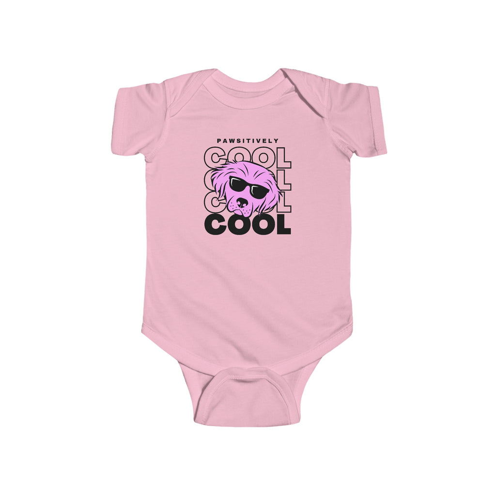 Pawsitively Cool Dog Baby Onesie Pink