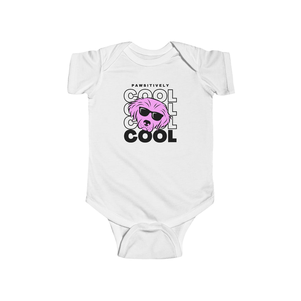 Pawsitively Cool Dog Baby Onesie White