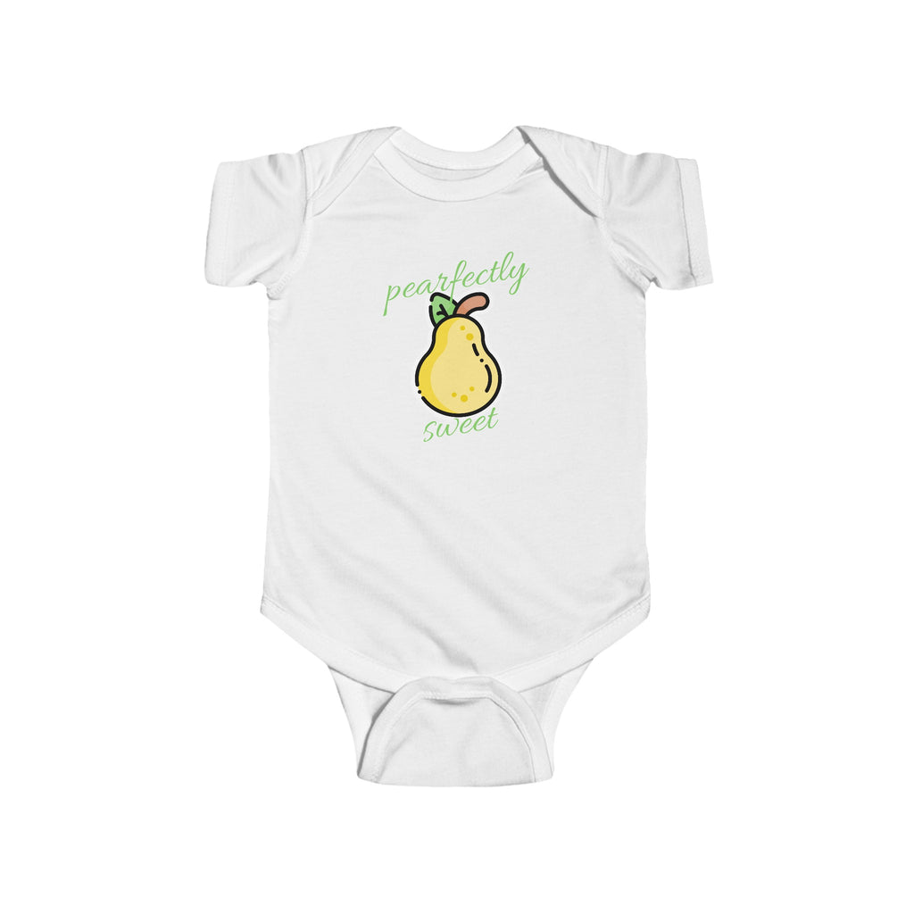 Pearfectly Sweet Baby Onesie White