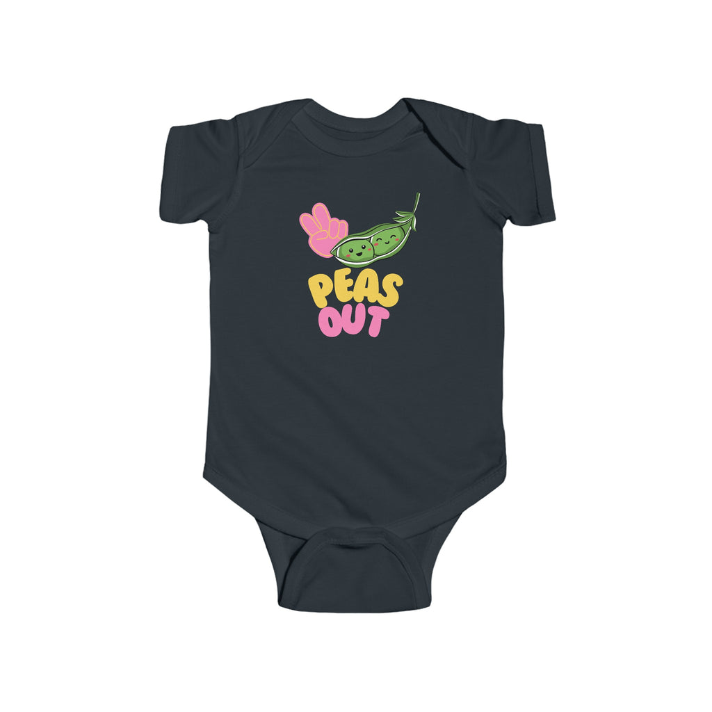 Peas Out Baby Onesie Black