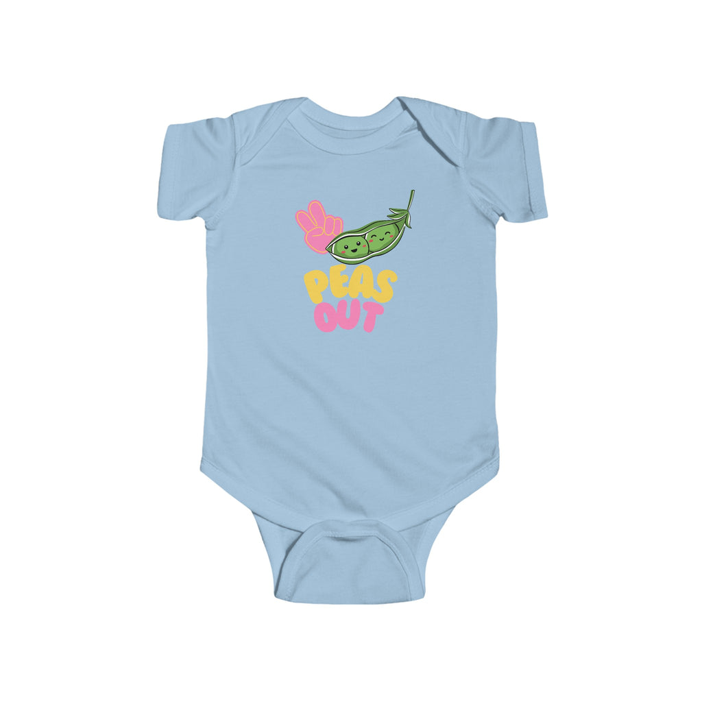 Peas Out Baby Onesie Blue