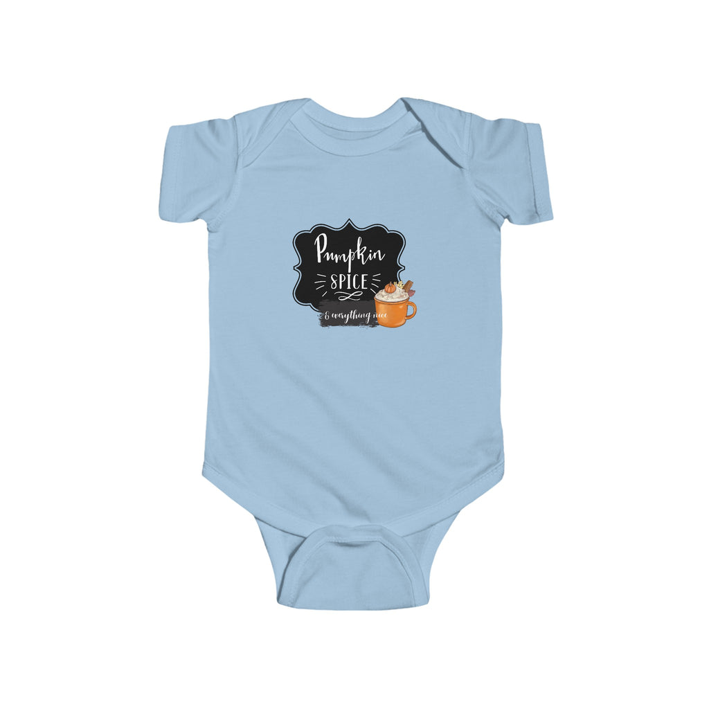 Pumpkin Spice and Everything Nice Baby Onesie Blue