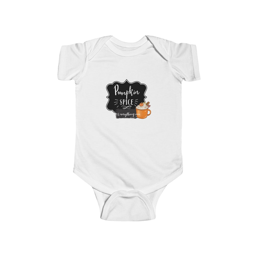 Pumpkin Spice and Everything Nice Baby Onesie White