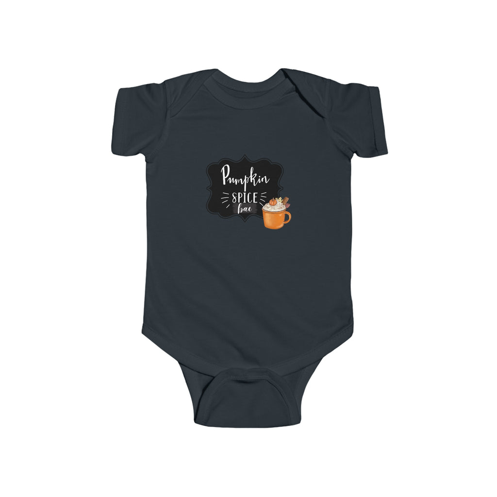 Pumpkin Spice Bae Baby Onesie Black