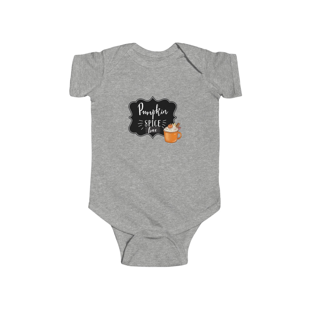 Pumpkin Spice Bae Baby Onesie Heather