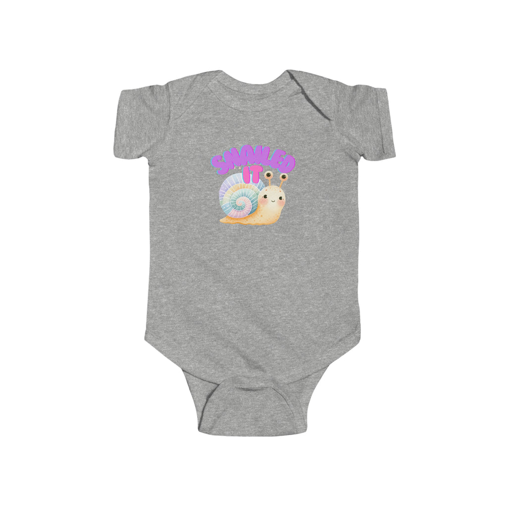 Snailed It Baby Onesie Gray