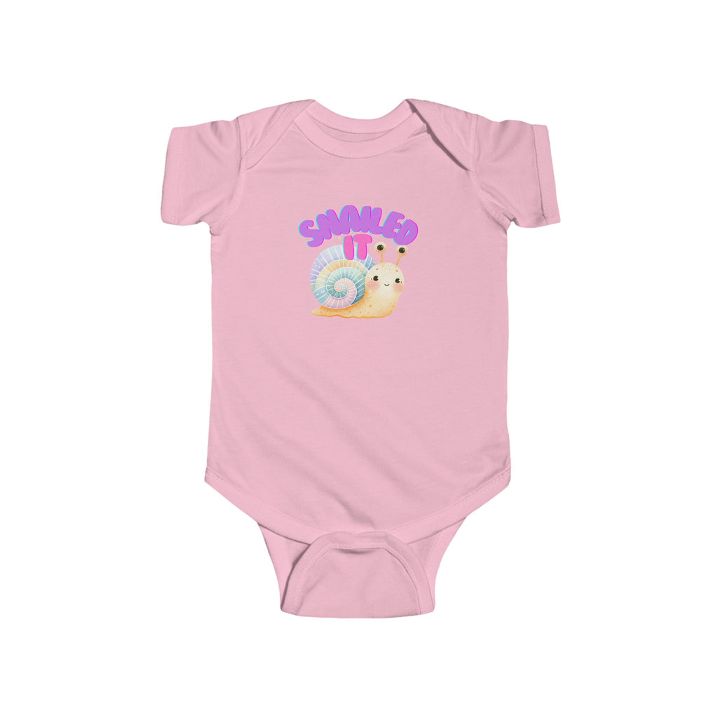 Snailed It Baby Onesie Pink