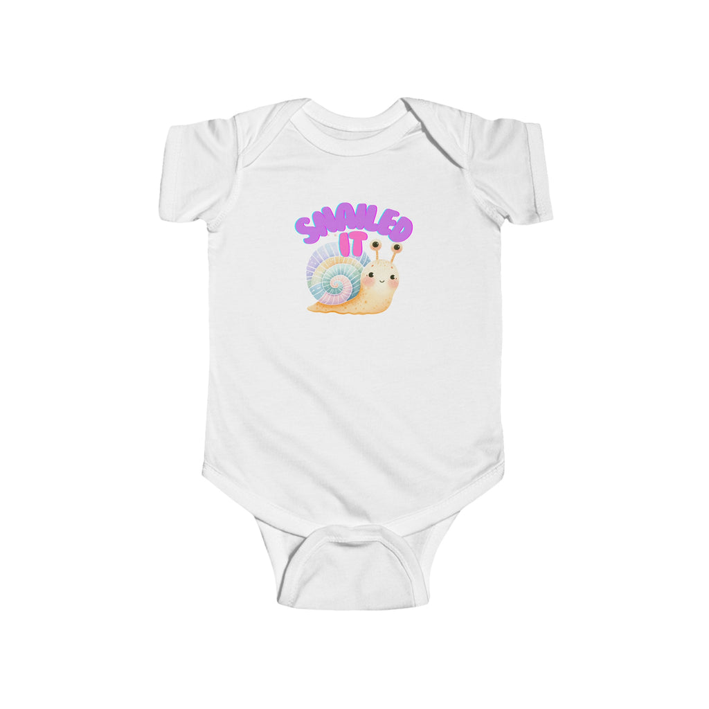 Snailed It Baby Onesie White