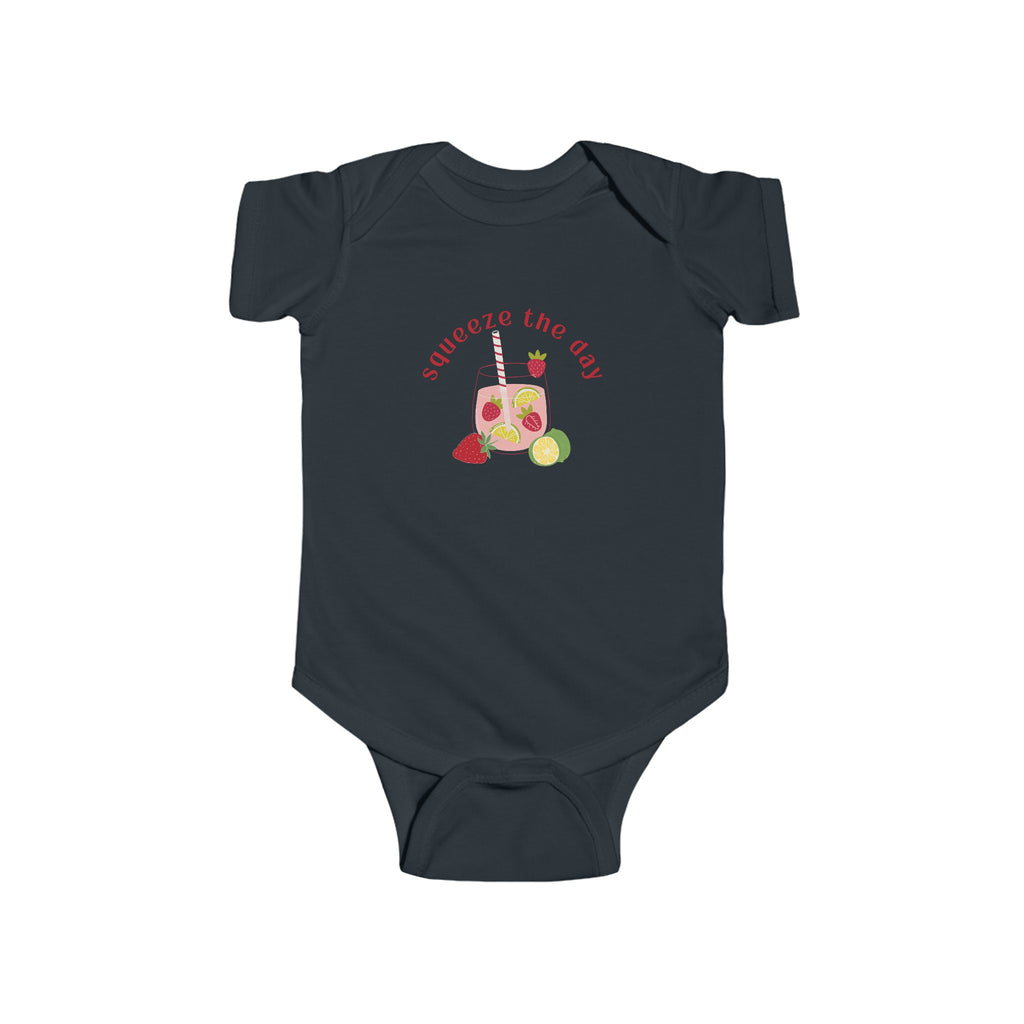 Squeeze the Day Lime Baby Onesie Black