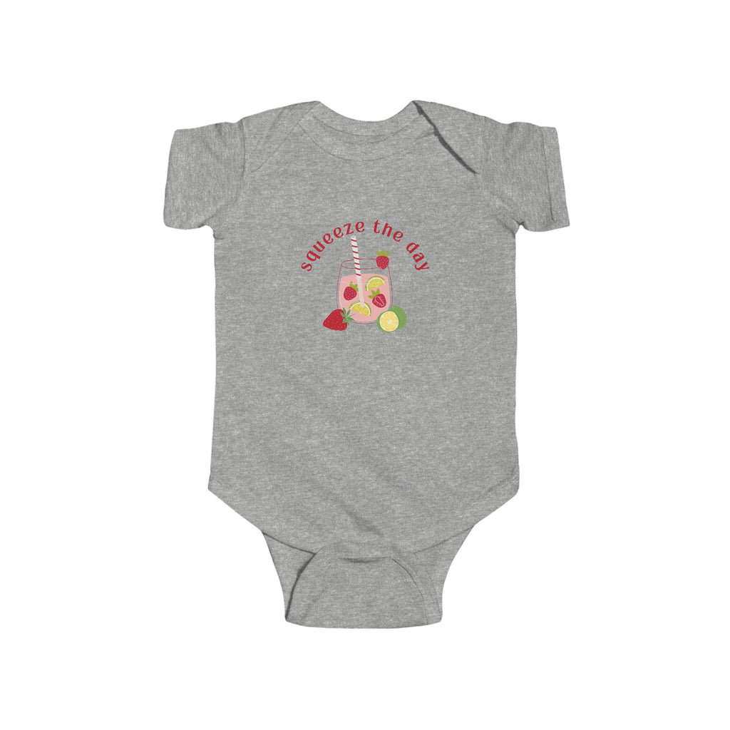 Squeeze the Day Lime Baby Onesie Gray