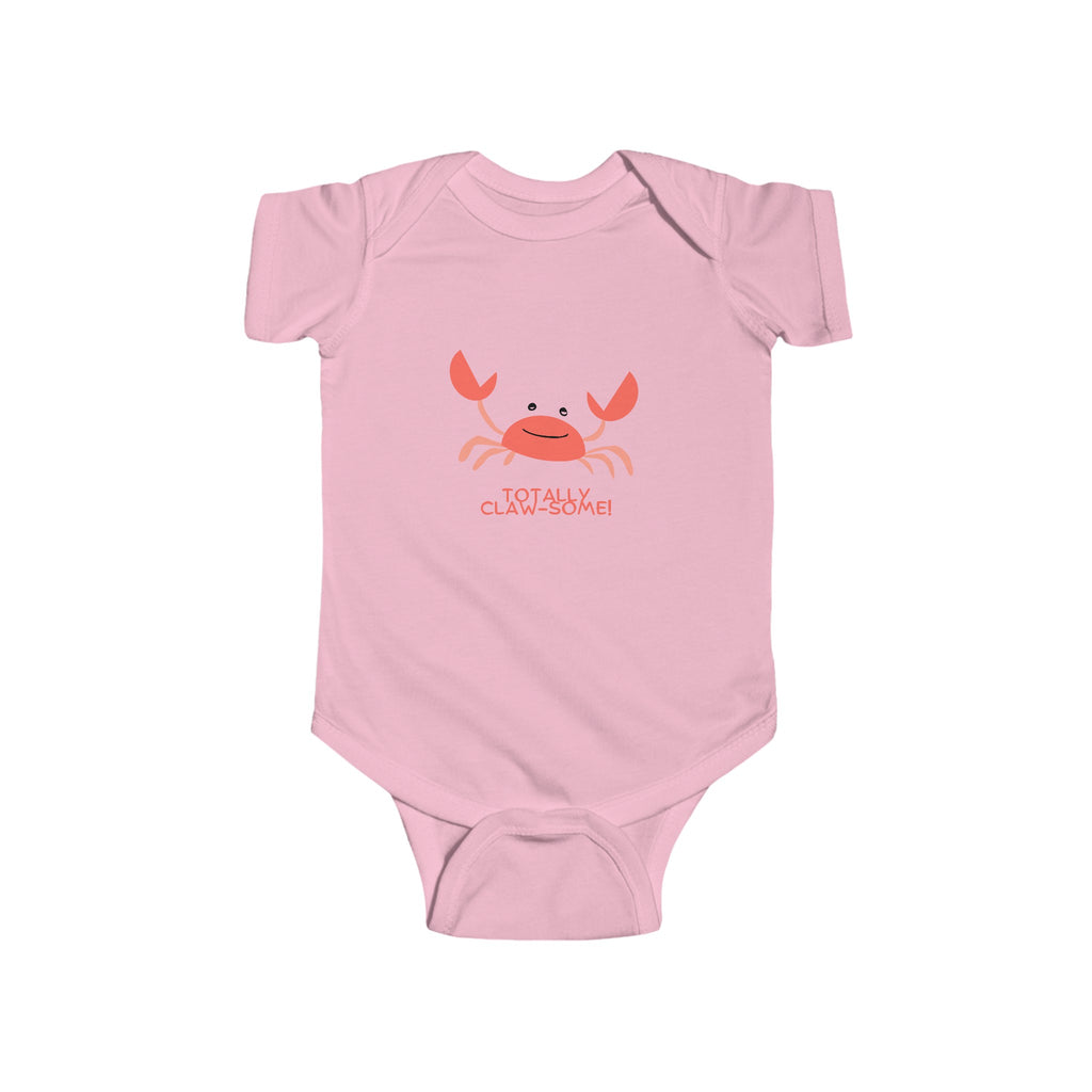 Totally Claw-Some Crab Baby Onesie Pink