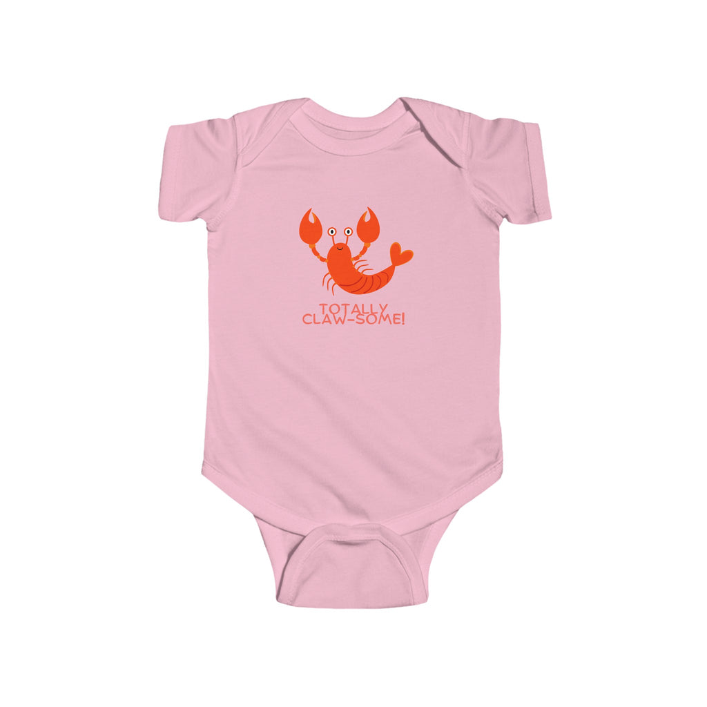 Totally Claw-Some Lobster Baby Onesie Pink