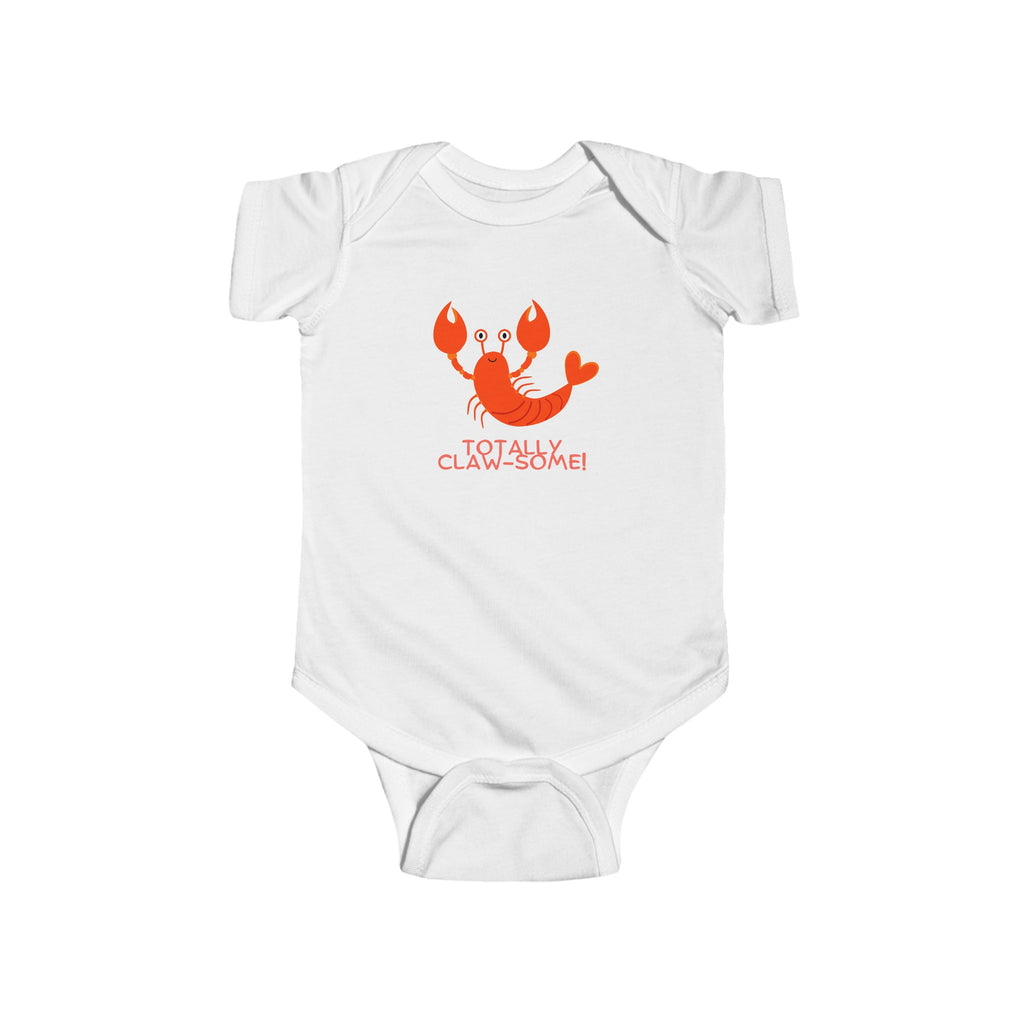 Totally Claw-Some Lobster Baby Onesie White