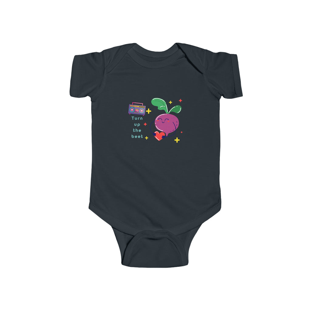 Turn Up the Beet Baby Onesie Black