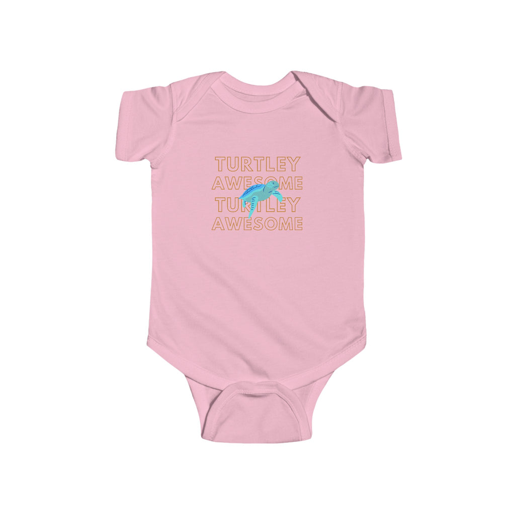 Turtley Awesome Baby Onesie Pink