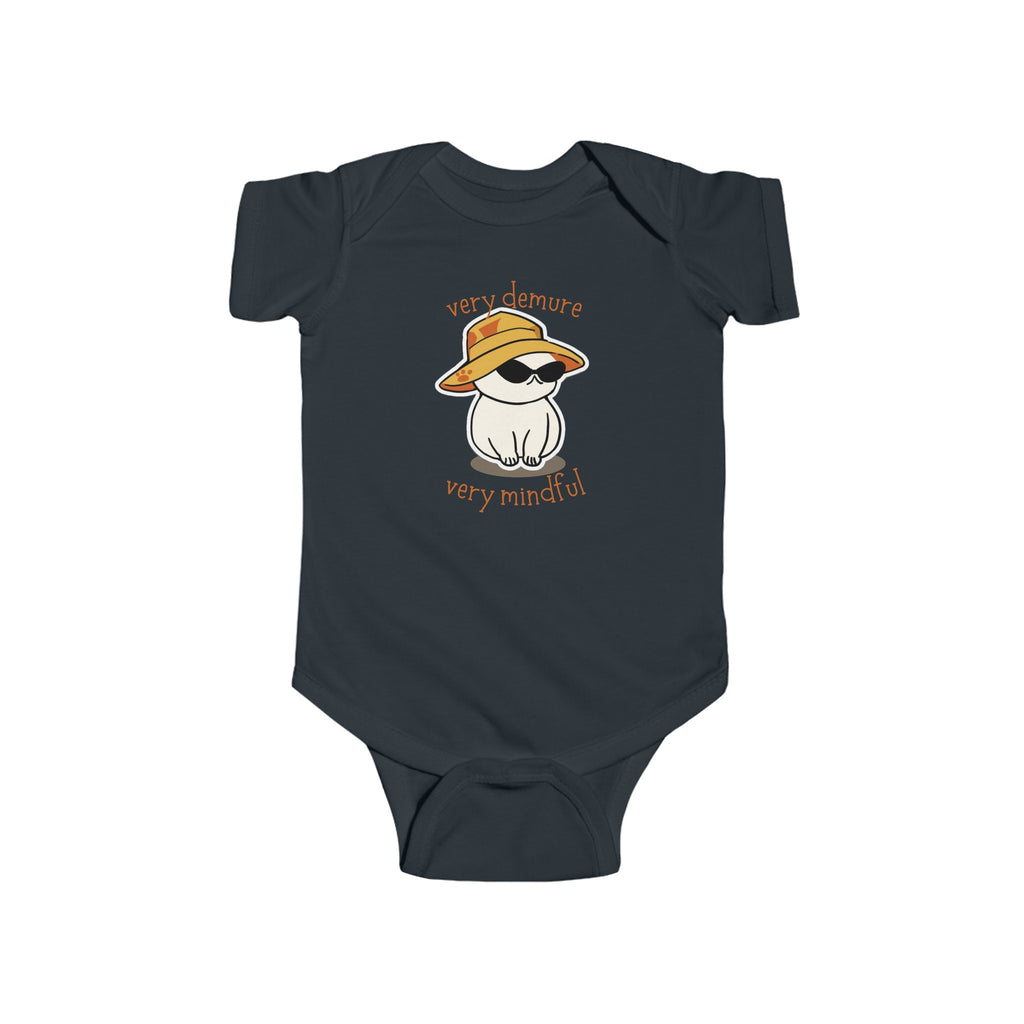 Very Demure Very Mindful Cat Baby Onesie Black