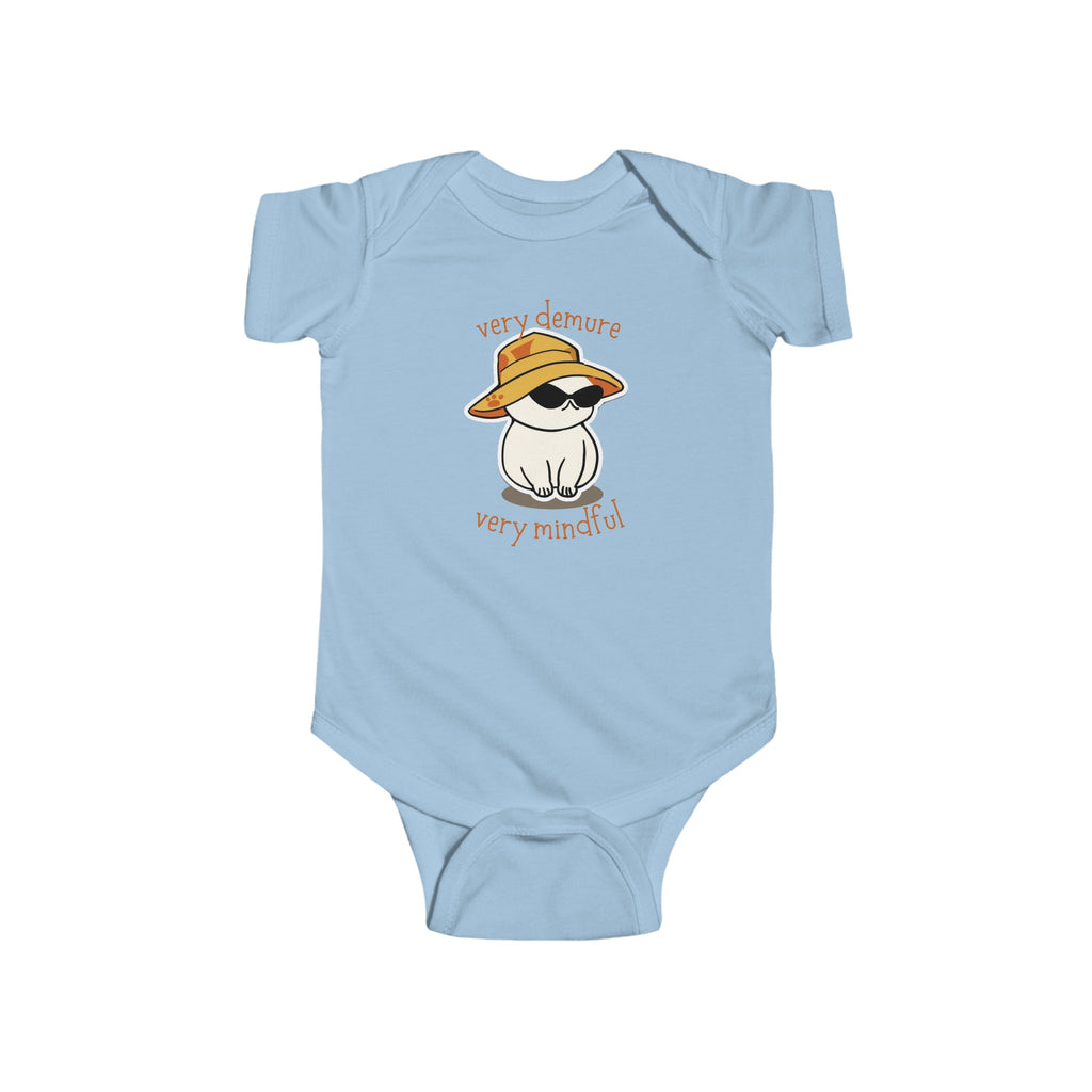 Very Demure Very Mindful Cat Baby Onesie Blue