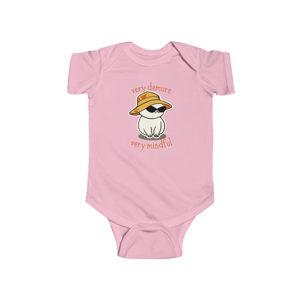 Very Demure Very Mindful Cat Baby Onesie Pink