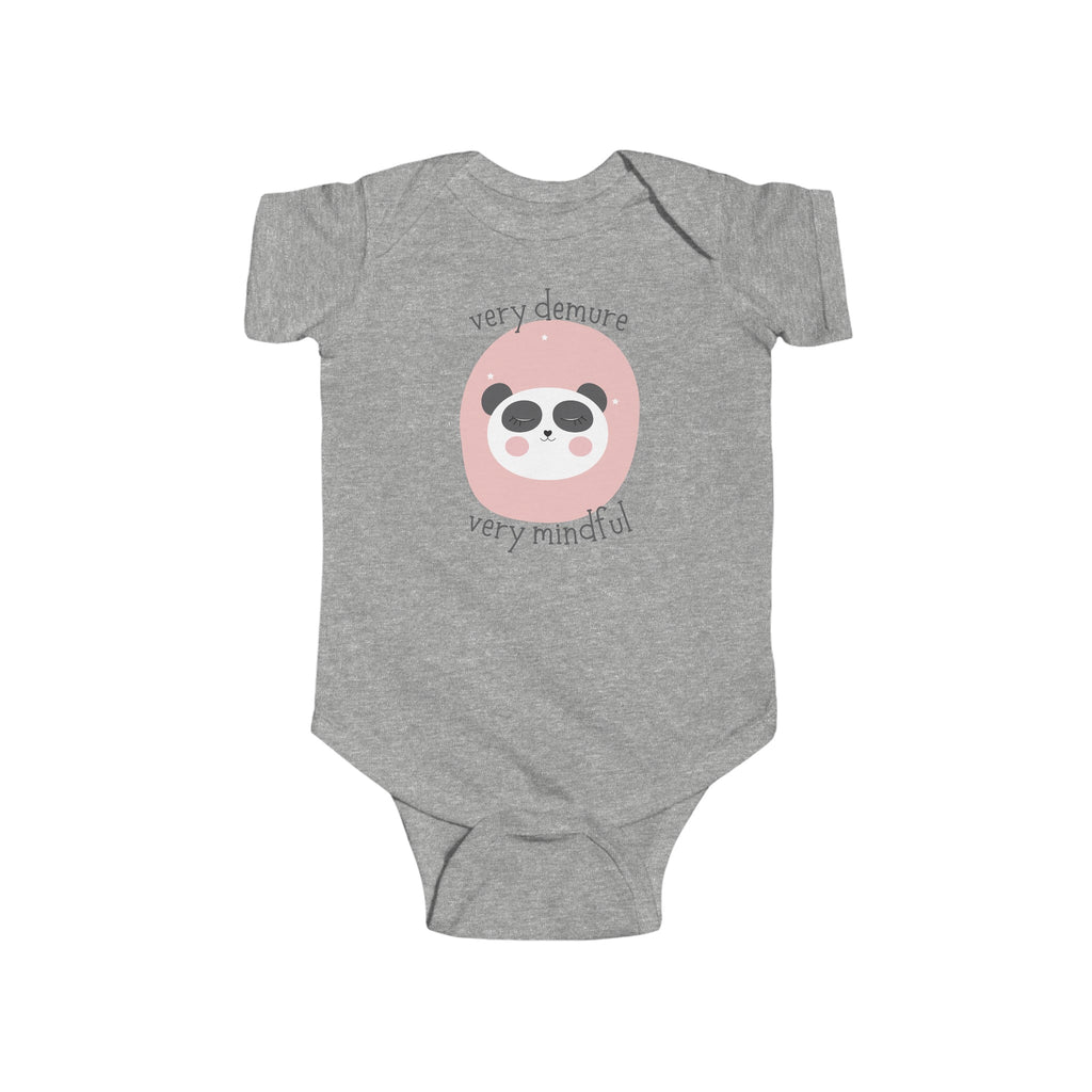 Very Demure Very Mindful Panda Baby Onesie Gray