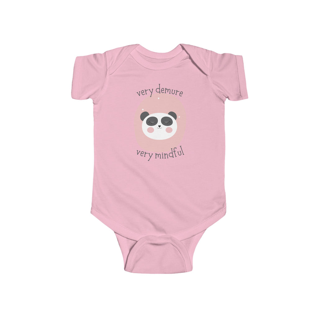 Very Demure Very Mindful Panda Baby Onesie Pink