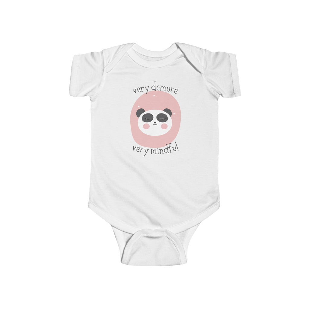 Very Demure Very Mindful Panda Baby Onesie White