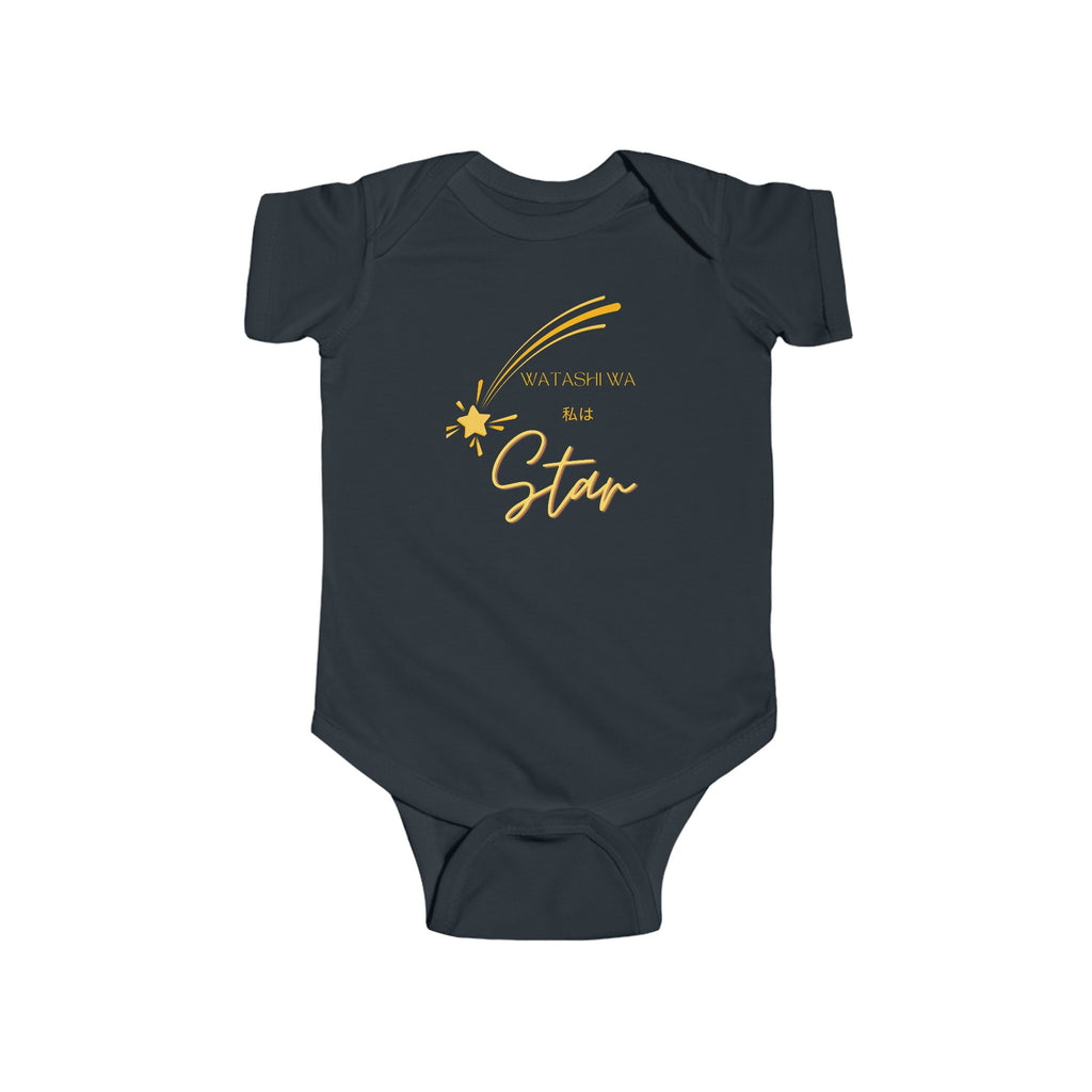 Watashi Wa Star Baby Onesie Black