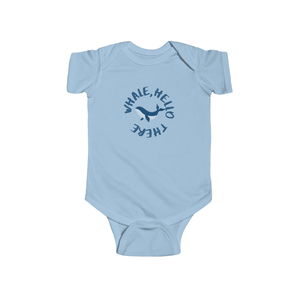 Whale Hello There Baby Onesie Blue