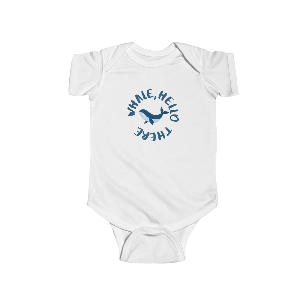 Whale Hello There Baby Onesie White