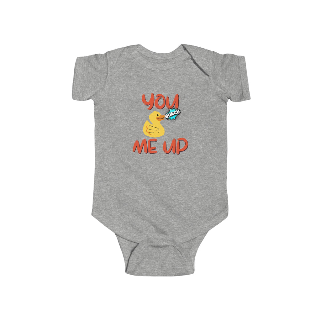 You Quack Me Up Baby Onesie Gray